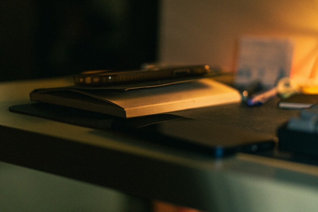 mystery book on desk